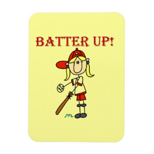 Magnet Flexible Chemises de softball pour filles Batter Up avec te