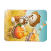 Magnet Flexible Cher fermier chien avec Citrouille (Horizontal)