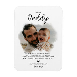 Magnet Flexible Cher papa Photo moderne cœur Fête des pères