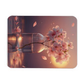Magnet Flexible Cherry Blossom Postcard - Elegant Hand-Drawn Sakur (Horizontal)
