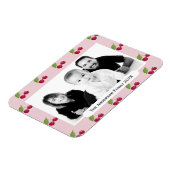 Magnet Flexible Cherry Pattern Pink Custom Photo Personalised (Côté Gauche)