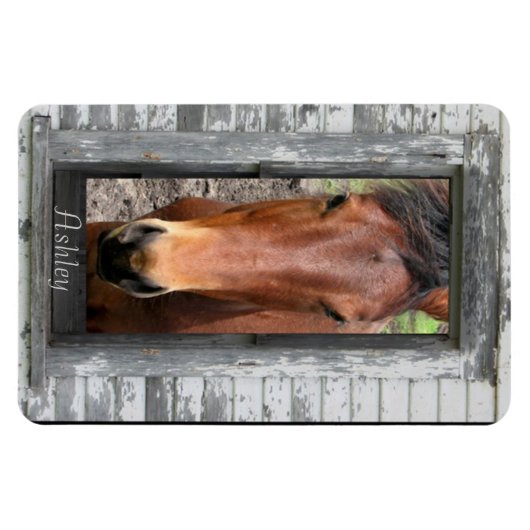 Magnet Flexible Cheval avec nom (Horizontal)