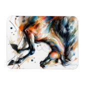 Magnet Flexible Cheval courant à l'aquarelle abstraite (Horizontal)