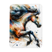 Magnet Flexible Cheval courant à l'aquarelle abstraite (Vertical)