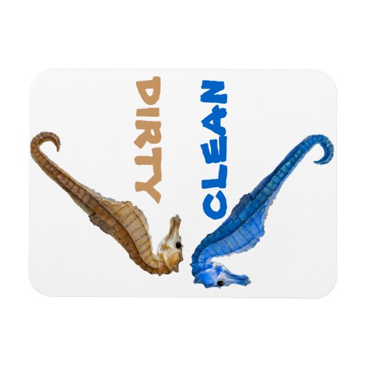 Magnet Flexible Cheval de mer sale ou propre (Horizontal)