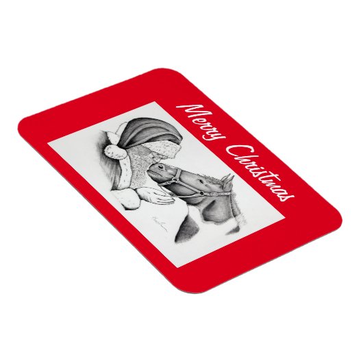 Magnet Flexible Cheval de Noël et Père Noël (Côté Droit)