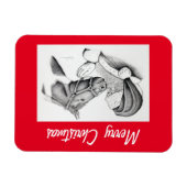 Magnet Flexible Cheval de Noël et Père Noël (Horizontal)