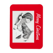 Magnet Flexible Cheval de Noël et Père Noël (Vertical)