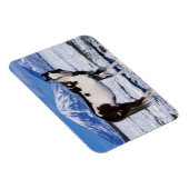 Magnet Flexible Cheval de peinture debout dans la neige (Côté Droit)