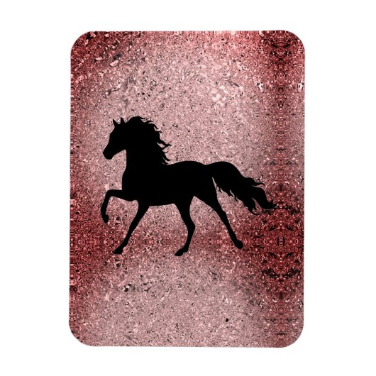 Magnet Flexible Cheval d'or Rose brillant (Vertical)