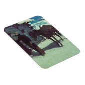 Magnet Flexible Cheval et Cowboy neige hivernale (Côté Droit)