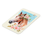 Magnet Flexible Cheval et Fleurs aquarelles Flexibles (Côté Gauche)