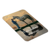 Magnet Flexible Cheval Gris Et Groom OTTB Aimant Flexible (Côté Droit)