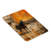 Magnet Flexible Cheval Majestic au coucher du soleil Abstrait (Côté Droit)