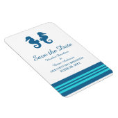 Magnet Flexible Cheval marin bleu turquoise Enregistrer la date (Côté Droit)