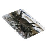 Magnet Flexible Cheval Mustang sauvage dans la neige 2 (Côté Droit)