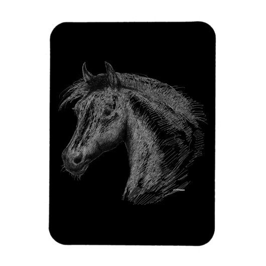 Magnet Flexible Cheval : Noir (Vertical)