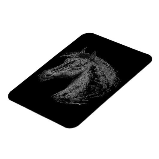 Magnet Flexible Cheval : Noir (Côté Gauche)