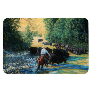 Magnet Flexible Cheval occidental/troupeau de bovins Angus noirs/c