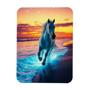 Magnet Flexible Cheval sauvage court au coucher du soleil