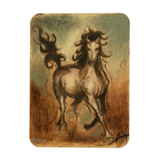 Magnet Flexible Cheval sauvage et couleurs chaudes (Vertical)