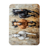 Magnet Flexible Cheval Trio Galloping Peinture (Vertical)