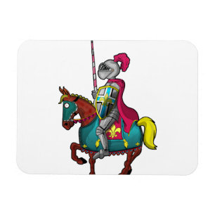 Magnet Flexible Chevalier médiéval du roi Arthur et cheval