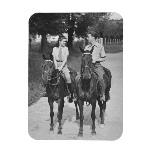 Magnet Flexible Chevaux à cheval en couple (Vertical)