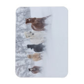 Magnet Flexible Chevaux courant à travers la neige (Vertical)
