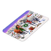 Magnet Flexible Chevaux de Noël en neige (Côté Gauche)