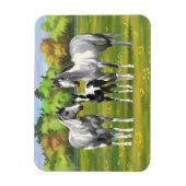 Magnet Flexible Chevaux De Peinture Gris De Pâte De Poisson En Été (Vertical)