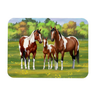 Magnet Flexible Chevaux Du Quartier De Peinture De Baie Pinto En P