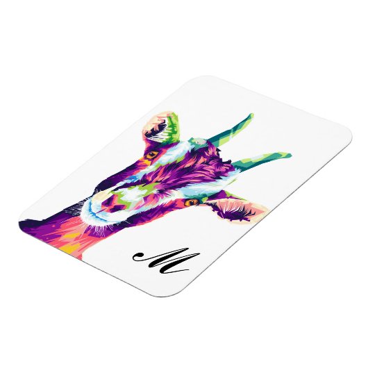 Magnet Flexible Chèvre d'art pop coloré Monogrammé (Côté Gauche)