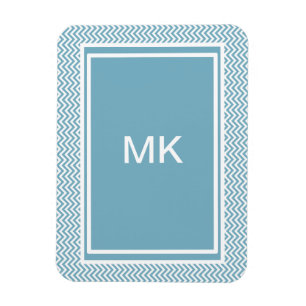 Magnet Flexible Chevron bleu avec le monogramme