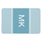 Magnet Flexible Chevron bleu avec Monogramme (Horizontal)