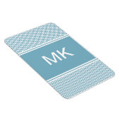 Magnet Flexible Chevron bleu avec Monogramme (Côté Droit)