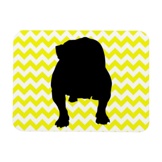 Magnet Flexible Chevron jaune citron Avec Ombre Chien-taureau Angl (Horizontal)