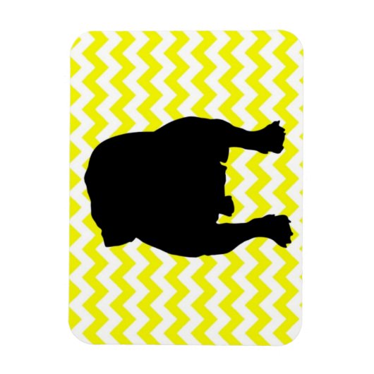 Magnet Flexible Chevron jaune citron Avec Ombre Chien-taureau Angl (Vertical)