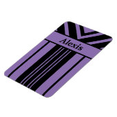 Magnet Flexible Chevrons à rayures noires et violettes avec votre (Côté Gauche)