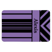 Magnet Flexible Chevrons à rayures noires et violettes avec votre (Horizontal)