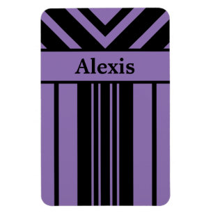 Magnet Flexible Chevrons à rayures noires et violettes avec votre