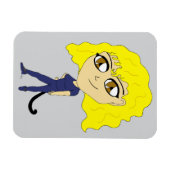 Magnet Flexible Chibi avec un chat comme une queue (Horizontal)