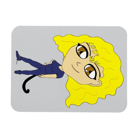 Magnet Flexible Chibi avec un chat comme une queue (Horizontal)
