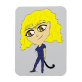 Magnet Flexible Chibi avec un chat comme une queue (Vertical)