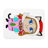Magnet Flexible chibi catgirl (Horizontal)
