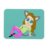 Magnet Flexible chibi catgirl (Horizontal)