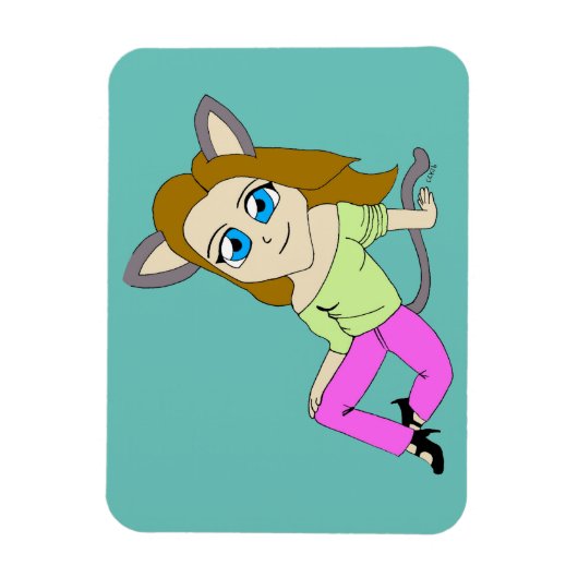 Magnet Flexible chibi catgirl (Vertical)