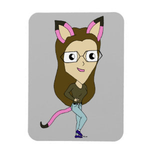 Magnet Flexible chibi catgirl