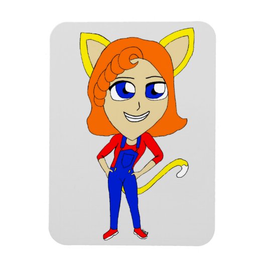 Magnet Flexible chibi catgirl (Vertical)