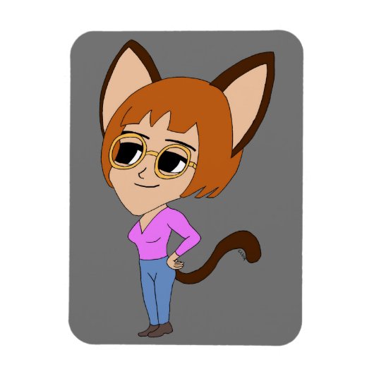 Magnet Flexible chibi catgirl aimant (Vertical)